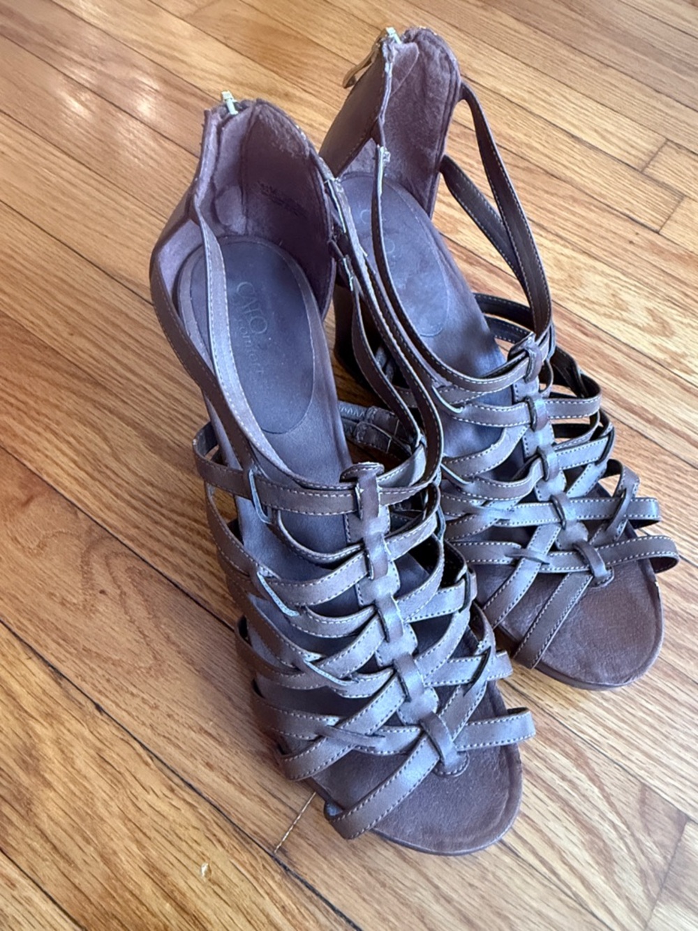 Cato Brown Gladiator Strappy Heeled Sandals